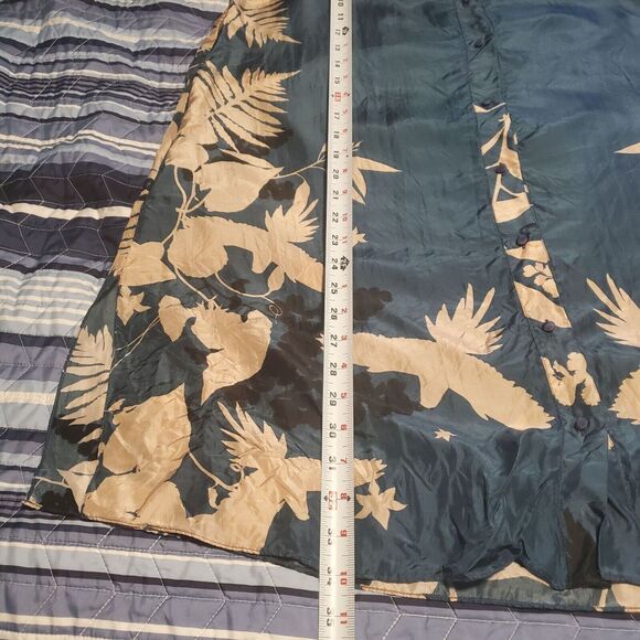Tallulah & Hope Sz 12/14 (L) Slate Blue/Beige Floral Silk Shirt Dress 3/4 Sleeve - Picture 11 of 11